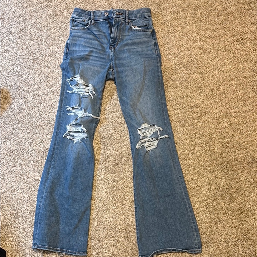 American Eagle Outfitters Curvy Super High-rise Flare Denim